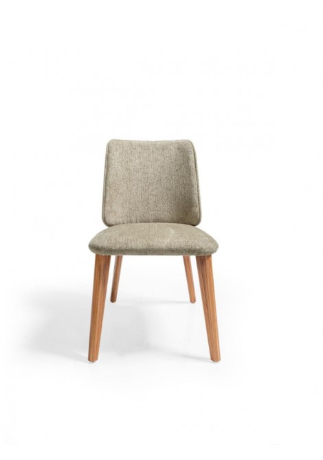 Μοντέρνα καρέκλα KR154 με μασίφ σκελετό και αλέκιαστο αδιάβροχο γκρι ύφασμα.