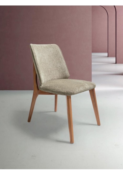 Μοντέρνα καρέκλα KR154 με μασίφ σκελετό και αλέκιαστο αδιάβροχο γκρι ύφασμα.