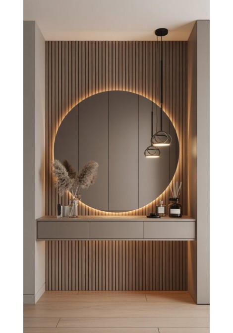 Επίτοιχο έπιπλο με στρογγυλό καθρέπτη KN030