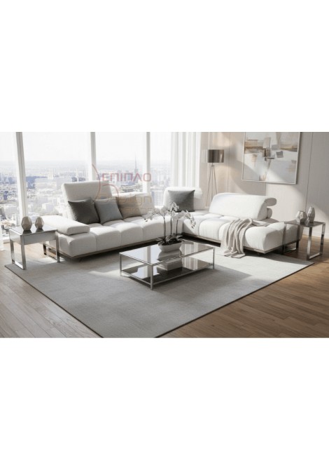   Καναπές Γωνιακός με κάθισμα Bubble και μηχανισμό διπλής χρήσης.
Το μαξιλάρι της πλάτης μεταφέρεται με μία κίνηση όλο προς τα πίσω, ώστε να απελευθερώνει όλο το κάθισμα του καναπέ και με μηχανισμό που προσφέρει καλύτερη στήριξη και άνεση στον αυχένα - κεφάλι.