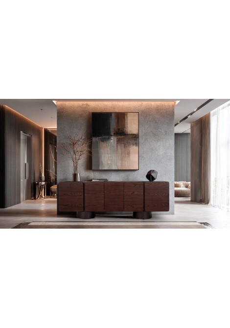  Μπουφές από ξύλο δρυς με 5 πόρτες, μεγάλο αποθηκευτικό χώρο και ιδιαίτερα στρογγυλά πόδια