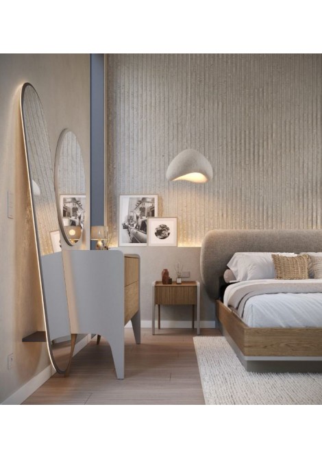 Τουαλέτα κρεβατοκάμαρας Roxie CB0116 κατασκευασμένη από φυσικό καπλαμά δρυς, με 2 μεγάλα συρτάρια αποθήκευσης push to open 120cm