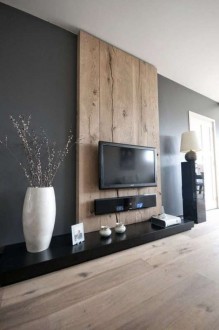 Σύνθεση απλή με πλάτη tv από ακατέργαστο ξύλο μασίφ δρυς SN0057