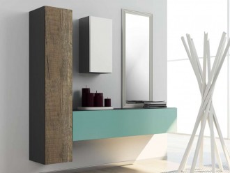 Κονσόλα τοίχου λάκα χρωματιστή και rustic KN018